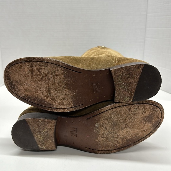 Frye Melissa Button Brown Suede Tall Riding Boots 3477173 Women's Size 8.5 B - Picture 10 of 12